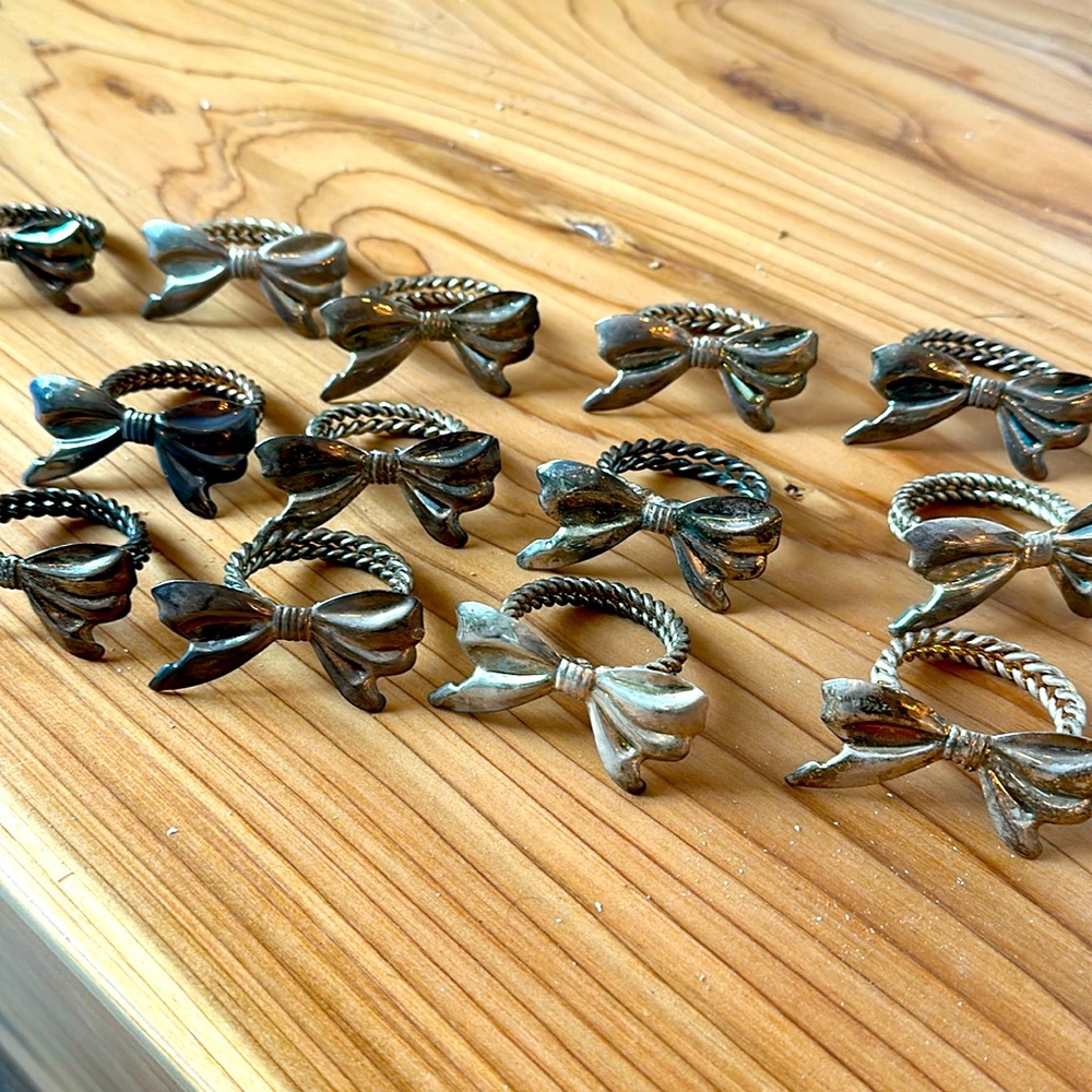 Darling napkin rings in silver plate